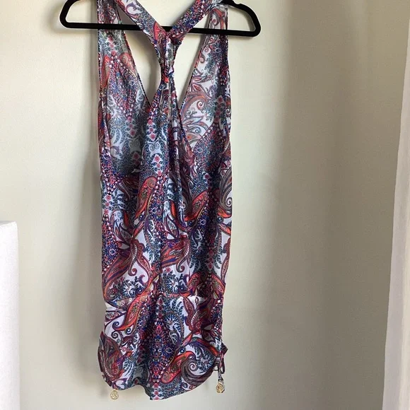 Luli Fama Rebeldia -T Back Romper Womens Size Large Paisley Mixed Print  Beach - Picture 6 of 16